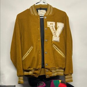 Women’s vintage Varsity Jacket in Mustard wool size small